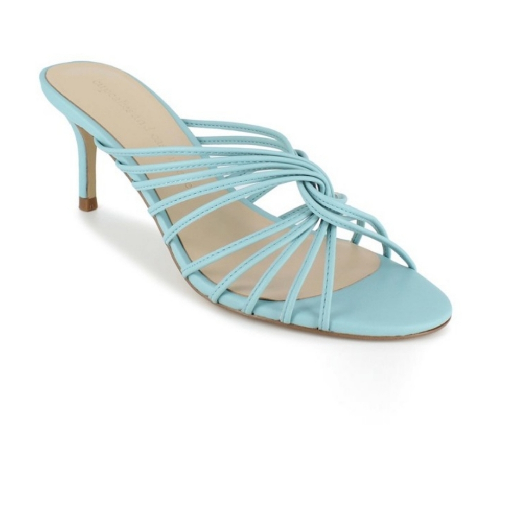 Cupcakes & Cashmere Arriana Blue Slide Sandals Size 6M